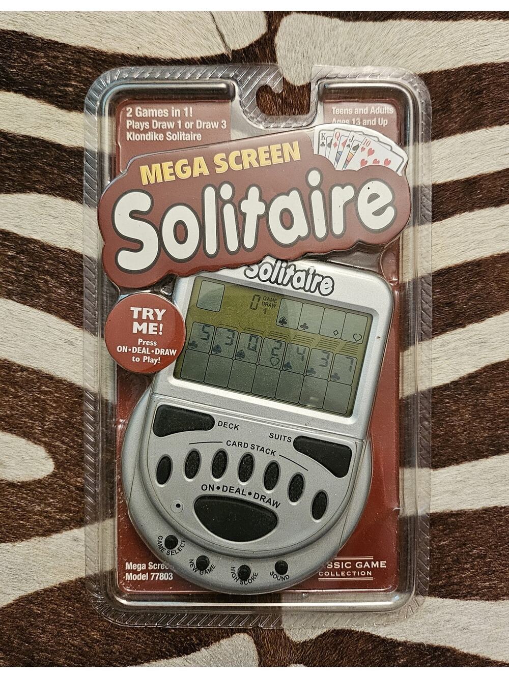 New Sealed Big Mega Screen Solitaire 77803 Classic Electronic Handheld Game